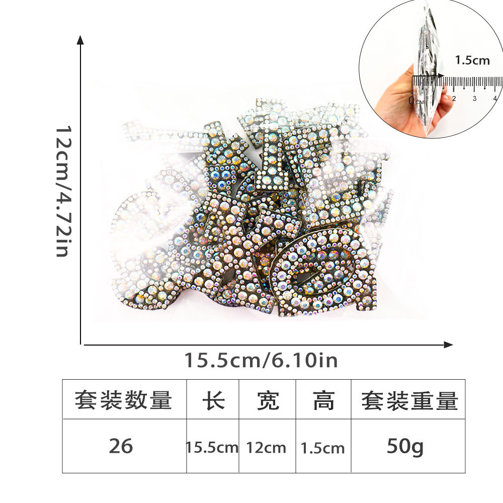 Phone Cases Eco Friendly - 52pcs/Lot Shine Rhinestone Letter Embroidery Patch