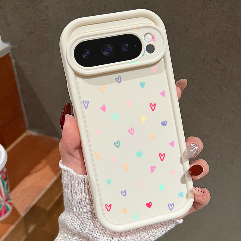 Phone Cases Google Pixel 9A - Colorful Little Hearts Soft Case For