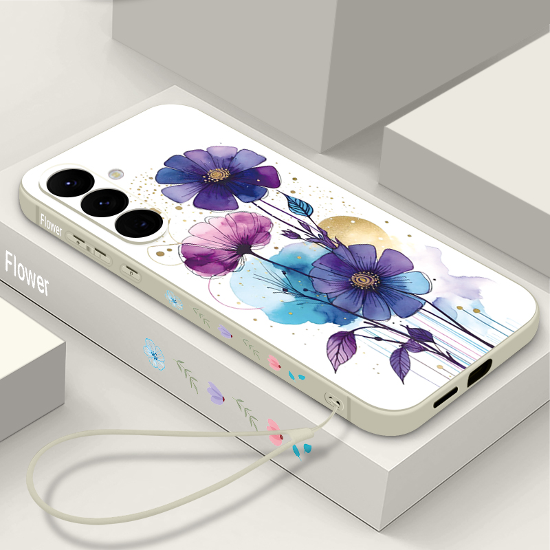 Phone Cases Galaxy A17 - Creative Flower Lanyard Phone Case For