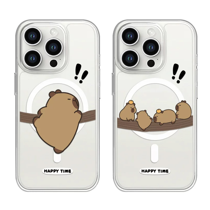 Phone Cases Quirky - Cute Funny Tree Climbing Capibala Couple