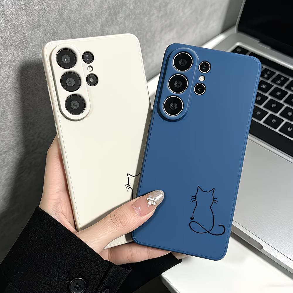 Phone Cases Drawing - Minimalis Line Art Cat Sketch Pattern