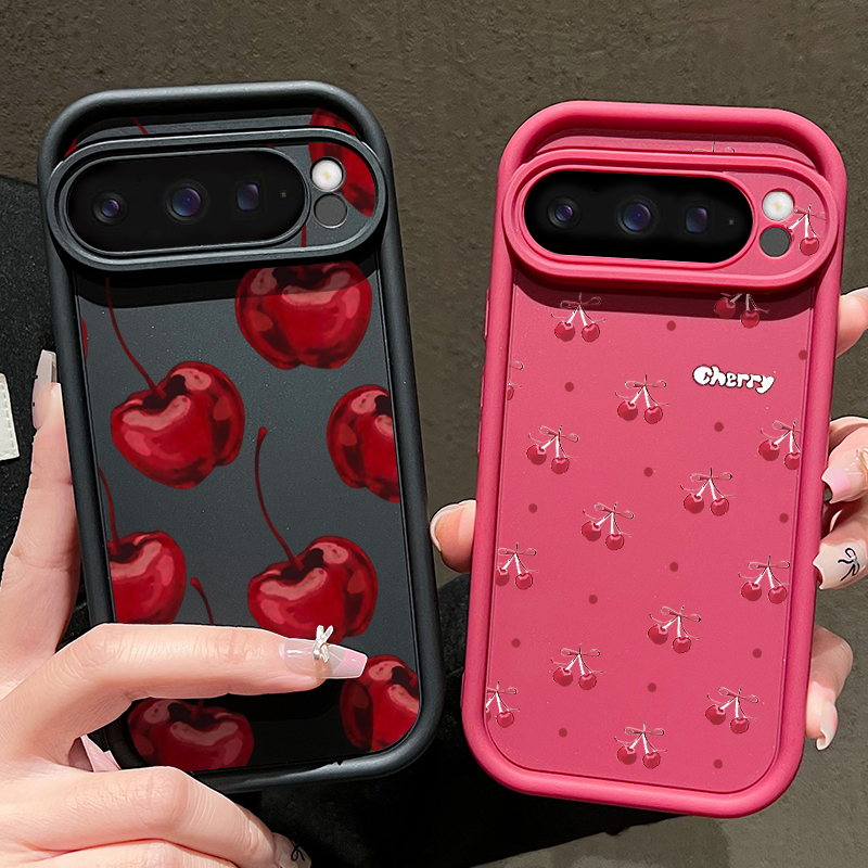 Phone Cases Google Pixel 9A - Cartoon Cherry Pattern Phone Case For