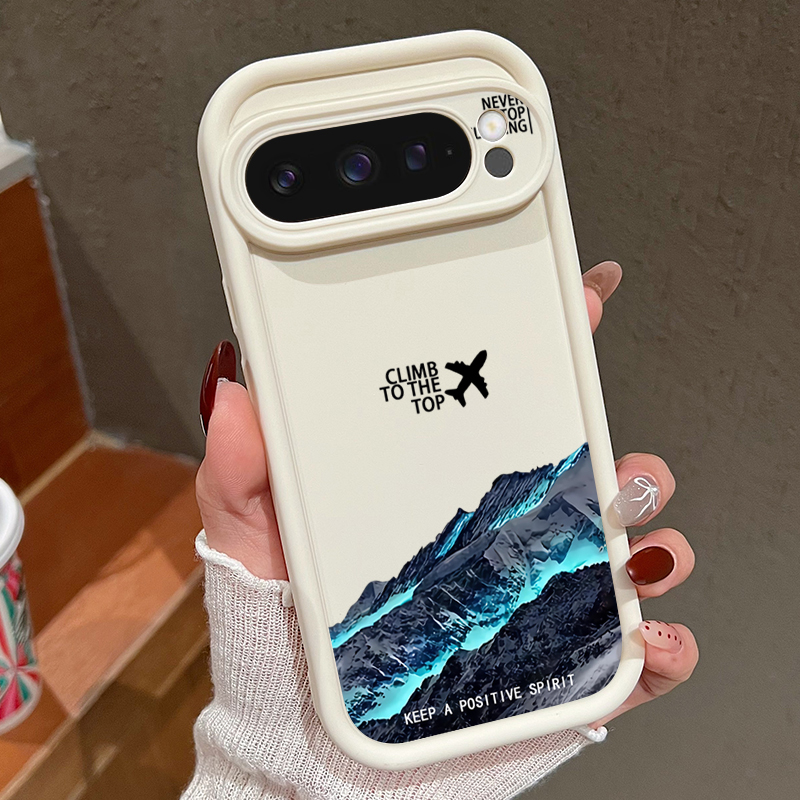 Phone Cases Google Pixel 9A - Airplane Snow Mountain Pattern Phone Case