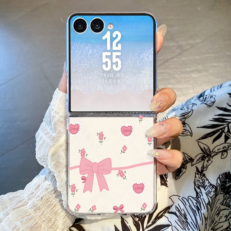 Phone Cases Z Flip 6 - Bowknot Printed Phone Case For Samsung