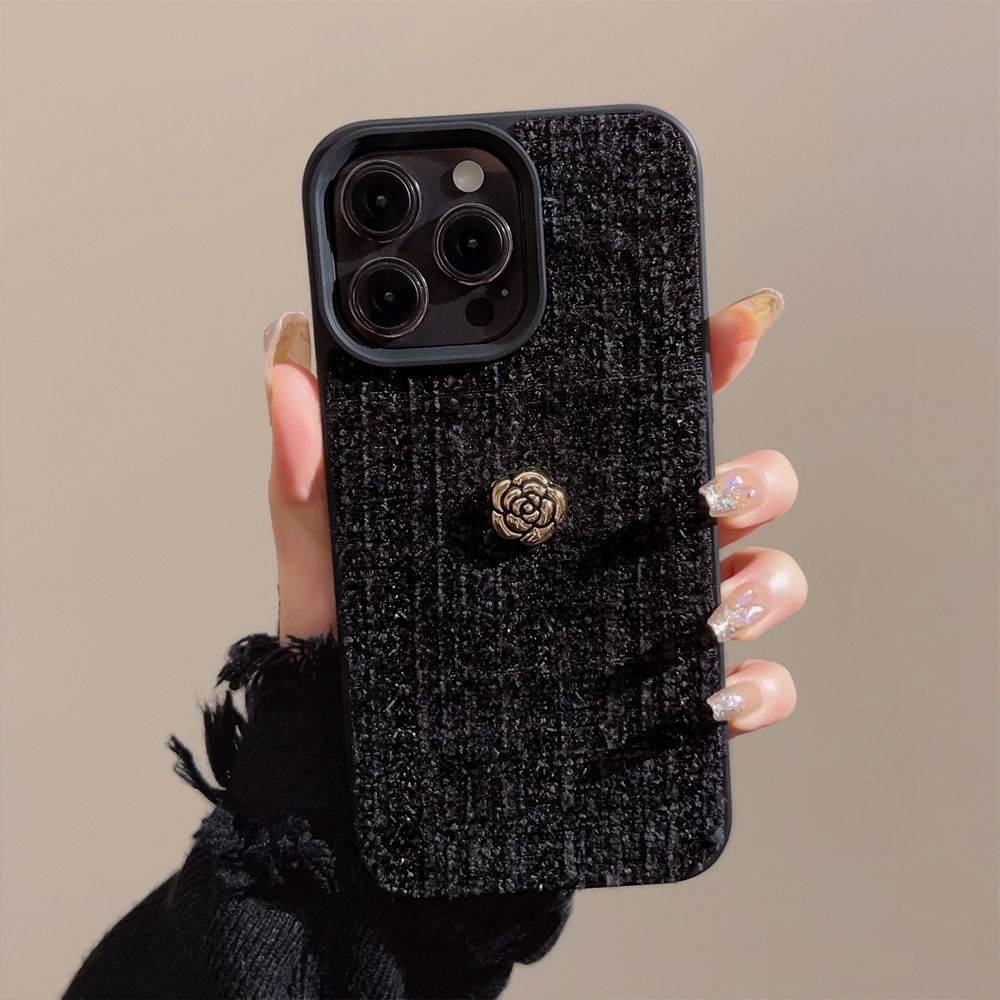 Phone Cases Luxury - Luxury 3D Golden Camellia Flowers Phone