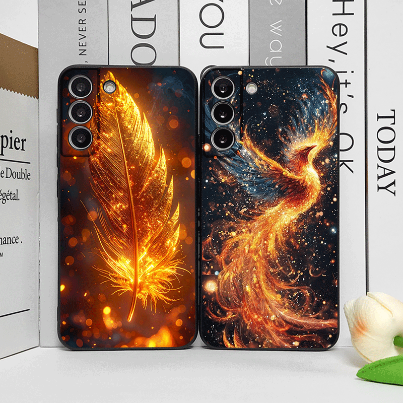 Phone Cases Luxury - Luxury Phoenix Fire Feather Pattern Phone