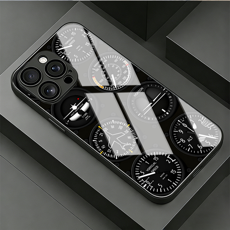 Phone Cases Aviation - Aviation Instruments Tempered Glass Phone Case