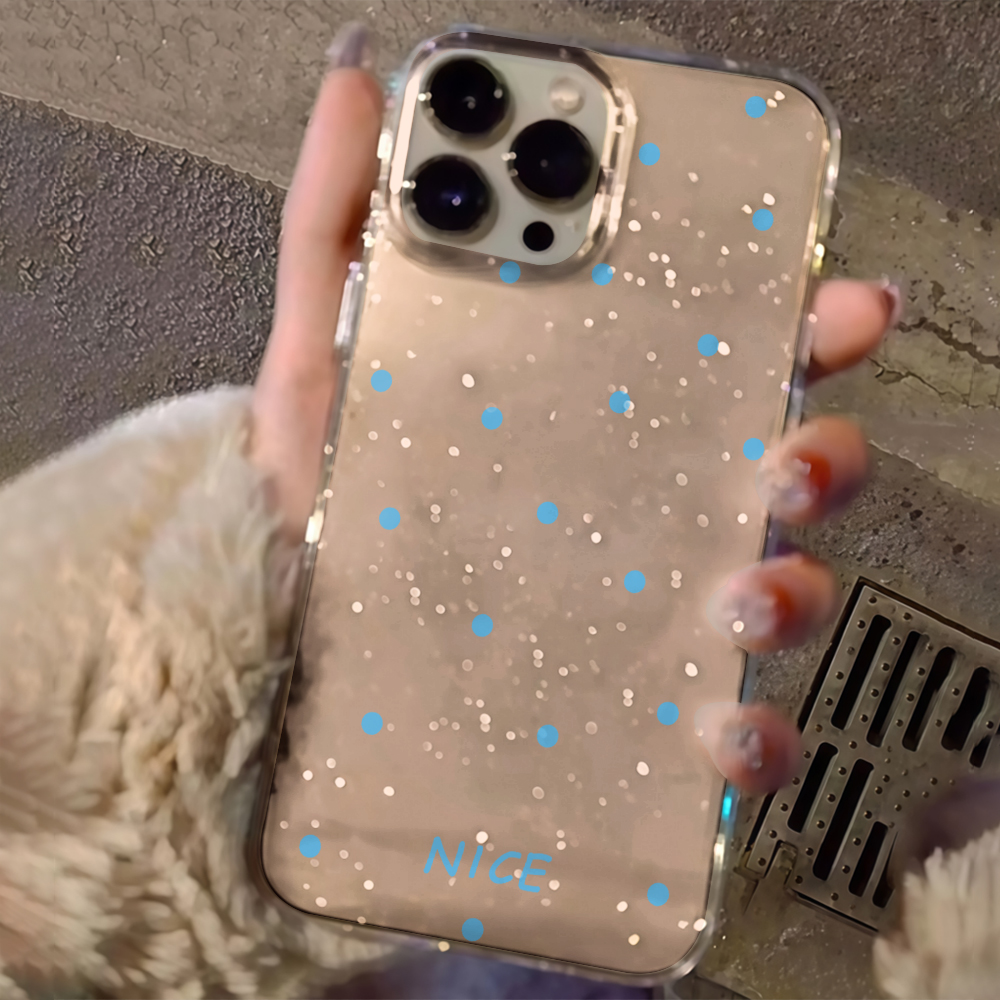 Phone Cases Luxury - Luxury Simple Polka Dots Clear Glitter