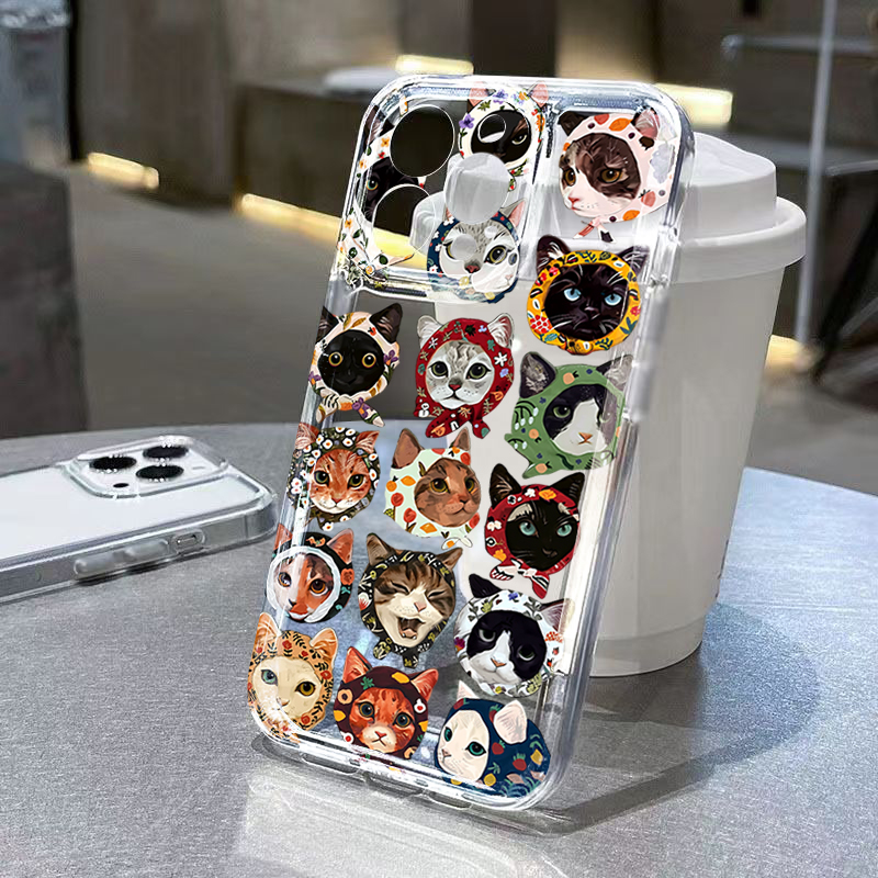 Phone Cases Galaxy A17 - Cute Bandana Cat Clear Phone Case