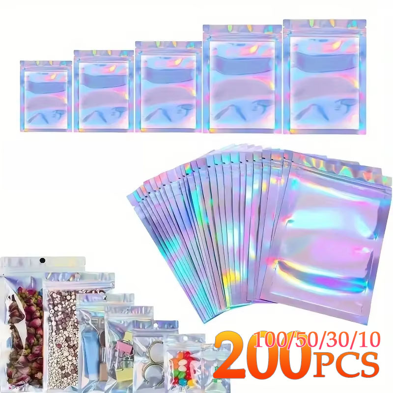 Phone Cases Eco Friendly - 10-200PCS Laser Ziplock Bags Resealable Plastic