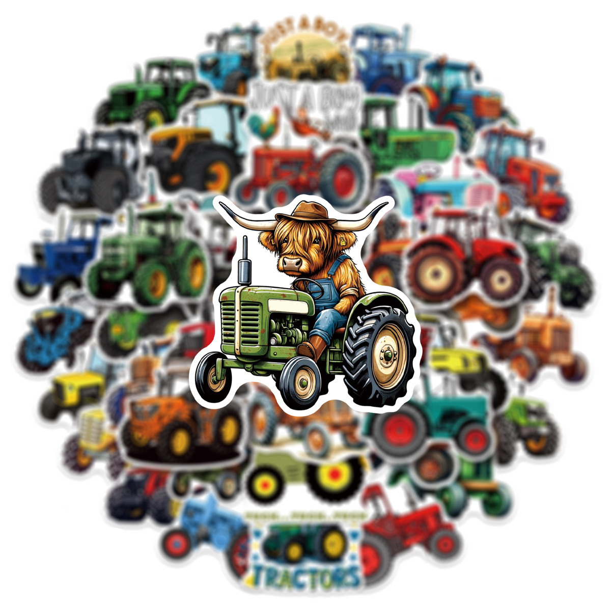 50/100 Pcs Cartoon Farm Tracto - огляд і ціна Phone Cases The Dairy
