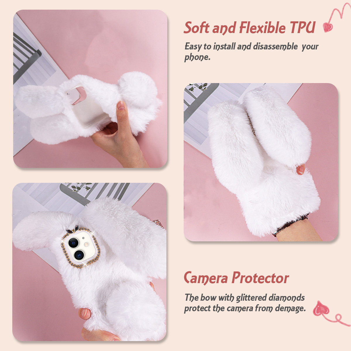 White 6.1 Inch Adorable Rabbit - огляд і ціна Phone Cases Luxury